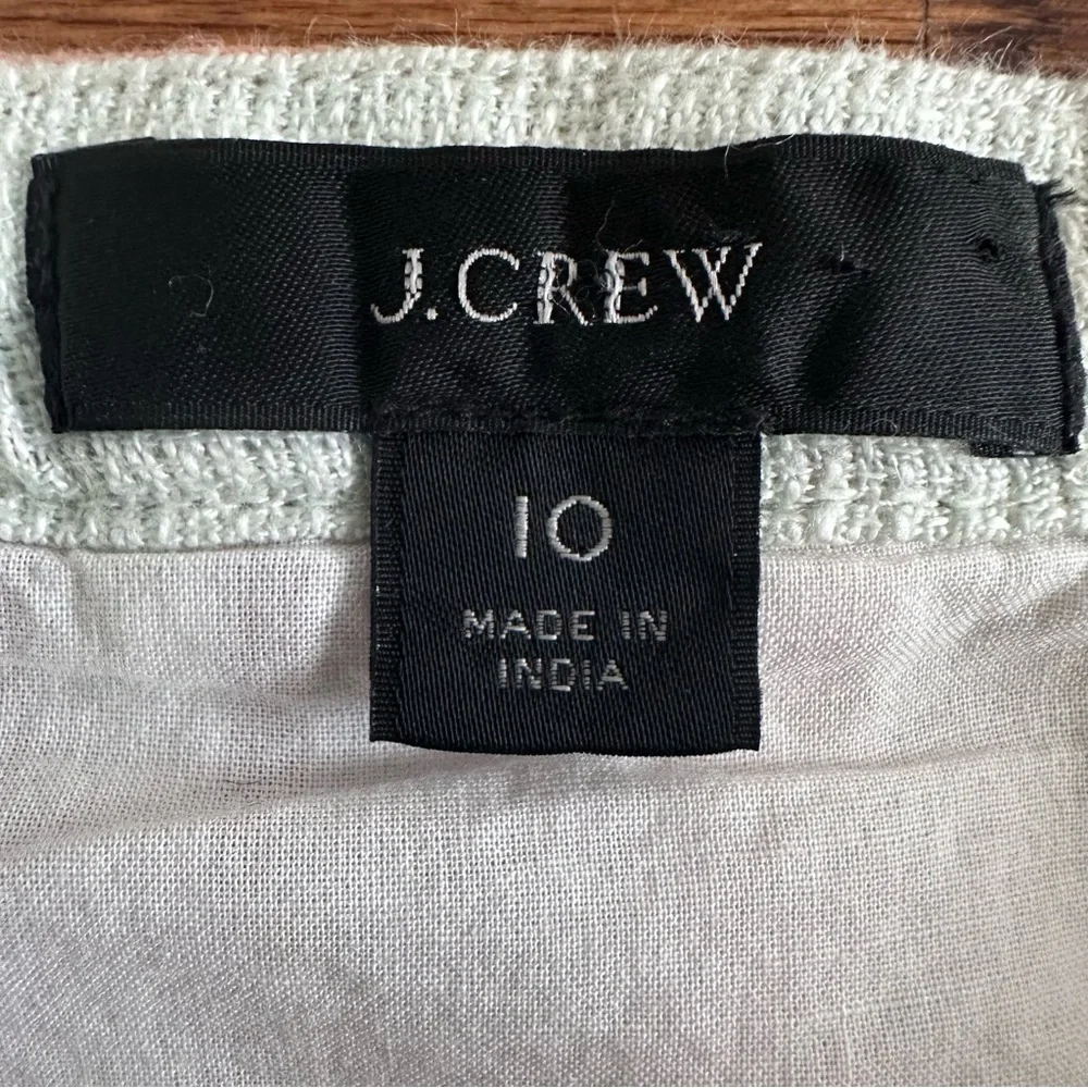 J. Crew LINEN Stripped Light Textured Spaghetti Strap, Button down Midi Size 10 - Picture 13 of 15